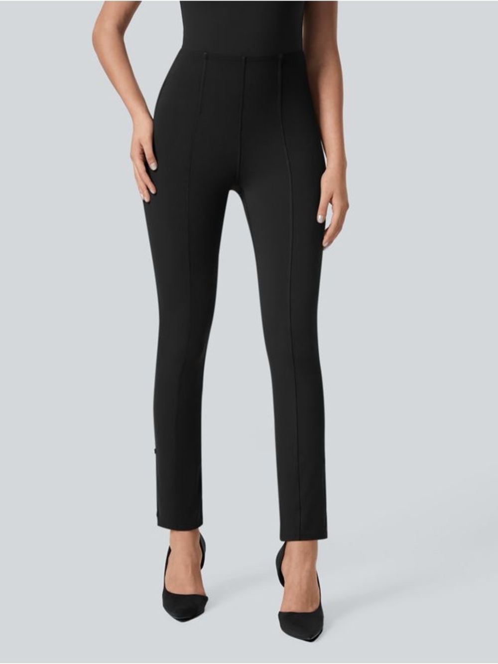 HALARA Black High-Waist Slim Ponte Leggings
